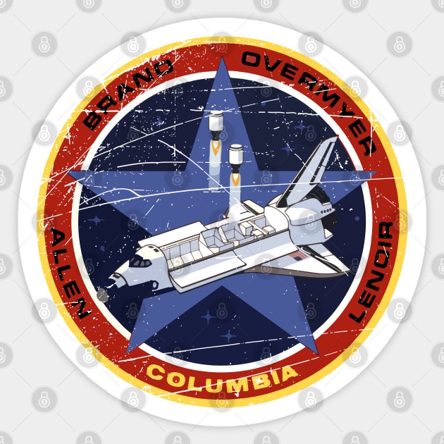 STS-5 Columbia Vintage Sticker by Mandra